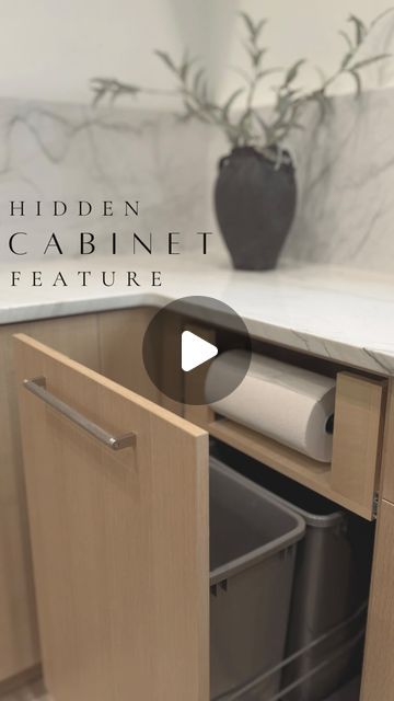 Pantry Trash Can Ideas, Paper Towel Storage Kitchen, Garbage And Recycling Storage Kitchen, Garbage Can Storage Kitchen, Kitchen Garbage Ideas, Paper Towel Storage Ideas, Hidden Paper Towel Holder, Kitchen Trash Can Ideas, Paper Towel Drawer