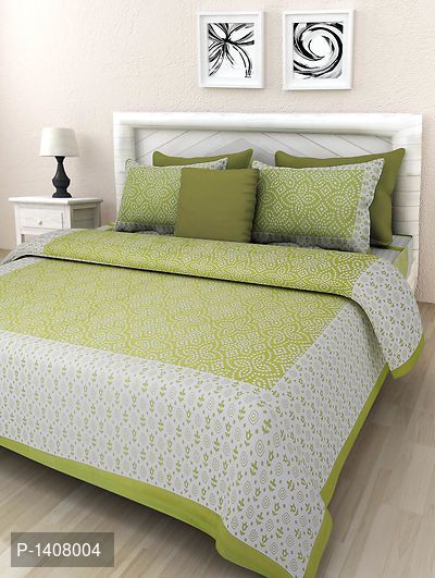 Green Jaipuri Print Ethnic Motifs King Size Bedsheet Light Green Bedding, Bedsheets Designs, Diy Bed Sheets, Double Bed Sheets, Bed Sheet Sizes, Cotton Bedsheets, Green Bedding, Diy Bed, Design Living Room