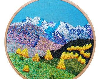 Landscape Embroidery, Cactus Embroidery, Ideas For Embroidery, Hand Embroidery Patterns Free, Embroidery Materials, Pansies Flowers, Needlepoint Patterns, Embroidery Patterns Free, Hand Embroidery Pattern