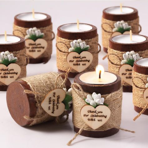 PRICES MAY VARY. Sufficient Quantity: you are provided with 12 pieces of wood tealight candle holders, 12 pieces of tealight candles, this combination is nice, and the quantity is ample to meet your decoration needs, you can also share them with others Detailed Dimensions: the candle holder measures approx. 1.7 x 1.7 x 2.1 inches/ 4.4 x 4.4 x 5.2 cm, the candles are approx. 1.4 inch in diameter, both of them are portable and lightweight, easy to display and store without taking up too much space Cylinder Candle Holders, Tea Candle Holders, Table Centerpiece Decorations, Round Candles, Modern Wedding Decor, Christmas Table Centerpieces, Candle Holders Wedding, Hari Valentine, Bridal Shower Tea