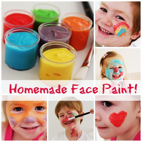 Diy Face Painting For Kids, How To Make Face Paint, Homemade Face Paint Recipe, Toddler Face Paint, How To Make Homemade Face Paint, Diy Face Paint Recipe, Diy White Face Paint, How To Make White Face Paint Diy, Diy Facepainting Recipe