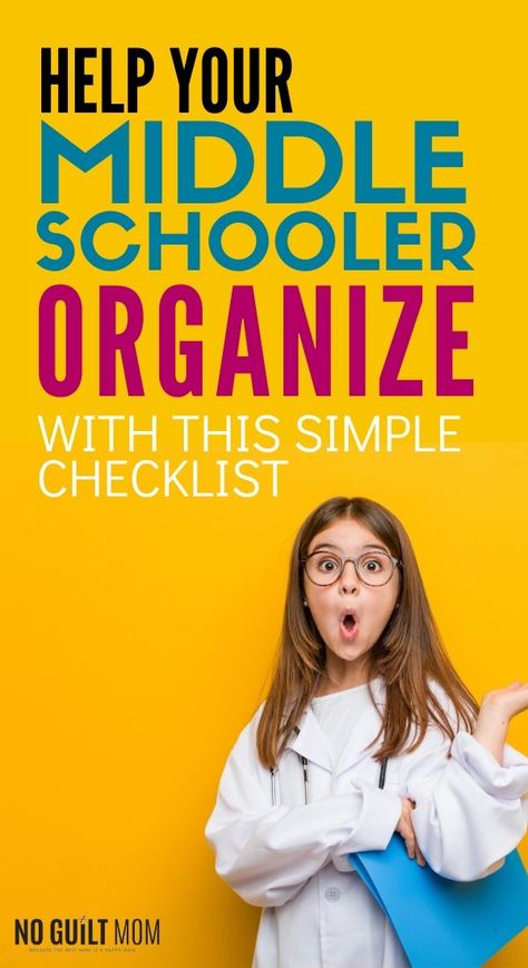 Wish your middle schooler was more organized?  This simple checklist teaches an easy way to organize and maintain a binder. Great tips even for the messiest student. Helping Middle Schoolers Get Organized, Get Organized For Back To School, Middle School Organization For Students Organizing Tips, Routines For Middle Schoolers, Things To Know Before Middle School, How To Be A Good Student Middle School, Middle School Organization For Students, Middle School Binder Organization, Study Skills For Middle School