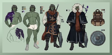 https://svenskkaktus.tumblr.com/ Forge Cleric, Half Orc Fighter, Orc Dnd, Grimm Tales, Half Orc, Character Inspo, Character Sheet, Top Down, Fantasy Fashion