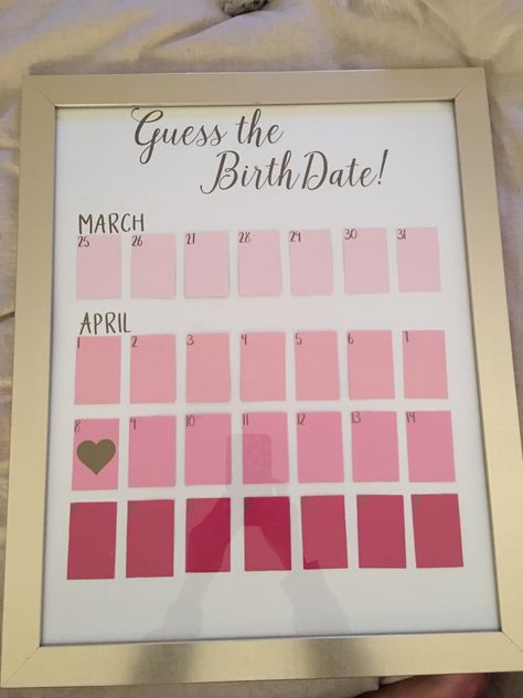 Guess the due date / birth date game for baby shower! Guess The Due Date, Lower Bed, Loft Bunk, Fiesta Shower, Idee Babyshower, Sprinkle Shower, Boy Baby Shower Ideas, Cheap Baby Shower, Bed Twin