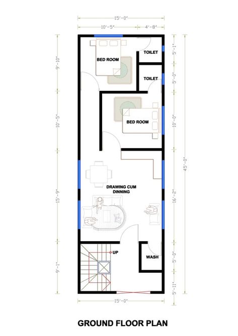 Mini House Plans, Floor Plan Ideas, 20x30 House Plans, Duplex House Plan, Budget House Plans, 20x40 House Plans, Narrow House Plans, 2bhk House Plan, House Plans With Pictures