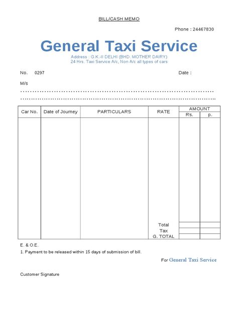 DJ tours and travels Taxi Bill Format, Taxi Receipt Template, Cash Bill Format, Bill Format Design, Cash Memo Format, Taxi Invoice, Microsoft Word Invoice Template, Invoice Format In Excel, Bill Format