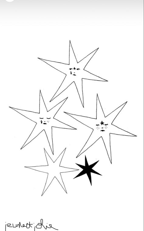 Black And White Star Tattoo, Stars With Faces, Funny Sketches, Creative Notebooks, Bullet Journal Paper, Petite Tattoos, Temp Tattoo, Subtle Tattoos, Eye Tattoo