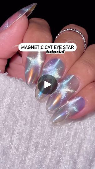 Cat Eye And Chrome Nails, Cat Eye Nail Ideas, Cateyes Nails Design, Good Nail Ideas, Nails Gel Ideas, Gel Ideas, Cat Eye Nail, Cat Eye Gel Polish, Magnetic Nails