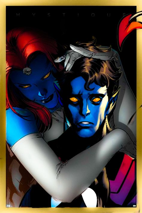 Edited art . Mother and son. Raven & Kurt . #Mystique #Nightcrawler #Xmen #Marvelcomics #Xtwitter Wolverine And Mystique, Nightcrawler And Mystique, Mystique And Nightcrawler, Nightcrawler And Rogue, Nightcrawler Xmen Evolution, Nightcrawler Fanart, Wolverine Nightcrawler, Mystique Xmen, Nightcrawler Art