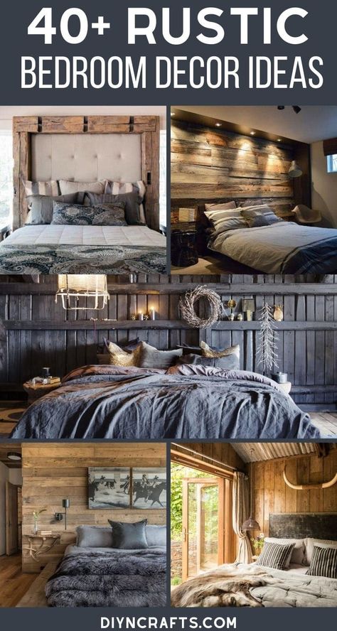 Cozy Rustic Decor, Cabin Bedroom Decor, Lodge Bedroom, Modern Rustic Bedrooms, Rustic Farmhouse Bedroom, Rustic Bedroom Design, Rustic Bedroom Furniture, Cabin Bedroom, Rustic Bedroom Decor