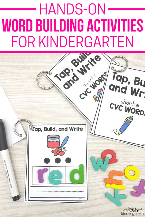 Help your students become confident readers and writers with these word building activities for kindergarten. These word work centers can be used throughout the daily routine to give your students more literacy practice. Click here to take a closer look at these kindergarten word building activities. Independent Sight Word Activities, Building Activities For Kindergarten, Kindergarten Writing Center, Writing Center Kindergarten, Word Building Activities, Writing Center Activities, Become Confident, Miss Kindergarten, Word Work Centers