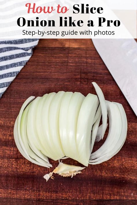 How To Slice Onions, How To Slice An Onion, How To Cut Onion, How To Dice An Onion, How To Cut An Onion, Creamy Pasta Primavera, Slicing Onions, Korean Glass Noodles, How To Cut Onions