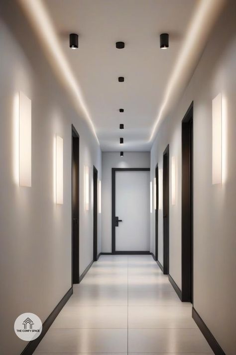 Ways To Elevate Your Home, Modern Hallway Lighting, Comfy Space, Entry Decor, Entrance Modern, Modern Hallway, Hallway Lighting, Charming Garden, Home Modern