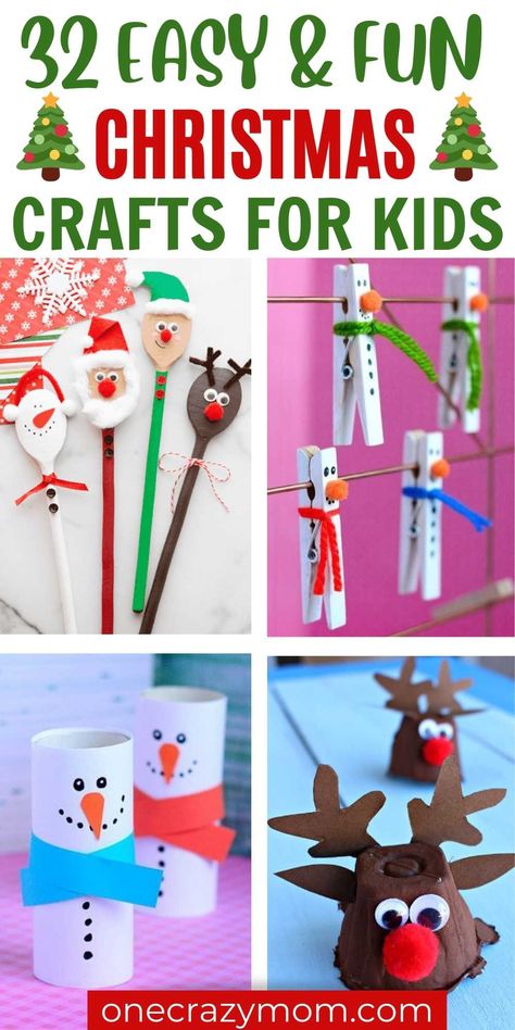 Easy Christmas Crafts for Kids - 20+ Christmas Craft Ideas for Kids Simple Christmas Crafts For Kids, Christmas Craft Ideas For Kids, Simple Christmas Crafts, Easy Christmas Crafts For Kids, Cheap Christmas Crafts, Christmas Craft Ideas, Craft Ideas For Kids, Fun Christmas Crafts, Easy Christmas Crafts