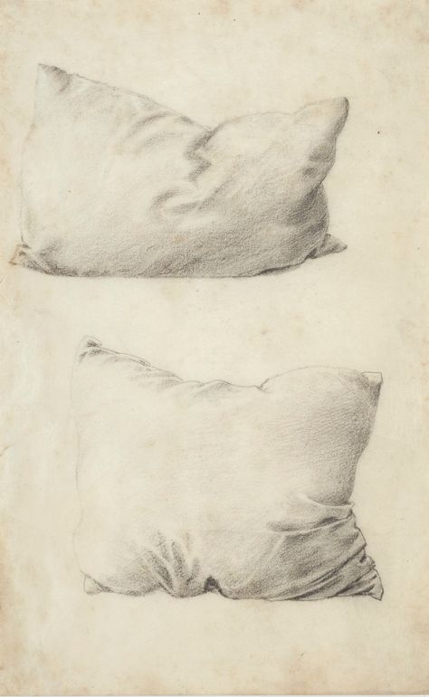 Studies Of Pillow Pillow Sketch, Easy Realistic Drawings, Botticelli Art, Pillow Drawing, Butterfly Sketch, Burne Jones, Edward Burne Jones, Anatomy Sculpture, Beautiful Sketches