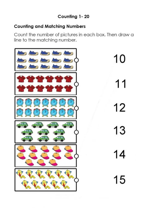 Worksheet Counting, Number Writing Worksheets, Counting Worksheets For Kindergarten, Counting To 120, Numbers Worksheet, Counting To 20, Math Sheets, Matching Worksheets, Counting Worksheets