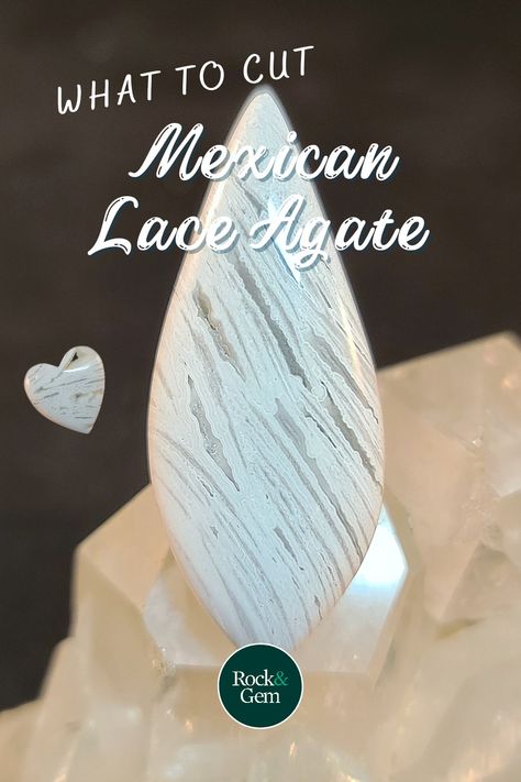 Mexican lace agate makes up for its lack of color in the beauty of its patterns. Here's how to cab this stone to emphasize its beauty. Mexican Lace, Agate Rocks, Lack Of Color, Crazy Lace Agate, Lace Agate, The Beauty, Agate, Gems, Magazine