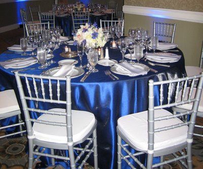 Royal blue wedding decorations and ideas | Ritz Carlton's Royal Blue and Silver trademark colors into the decor ... Wedding Table Decorations Blue, Royal Blue And Silver Wedding, Silver Wedding Reception, Royal Blue Wedding Ideas, Royal Blue Wedding Decorations, Royal Blue Wedding Theme, Blue And Silver Wedding, Silver Wedding Decorations, Blue Wedding Centerpieces