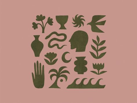 serendipitously situated symbols by Jason K Yun on Dribbble Folk Art Symbols, Beauty Symbols, Beachy Prints, Shape Illustration, Pair Of Birds, Japan Crafts, Tattoo Project, Sketch Inspiration, 로고 디자인