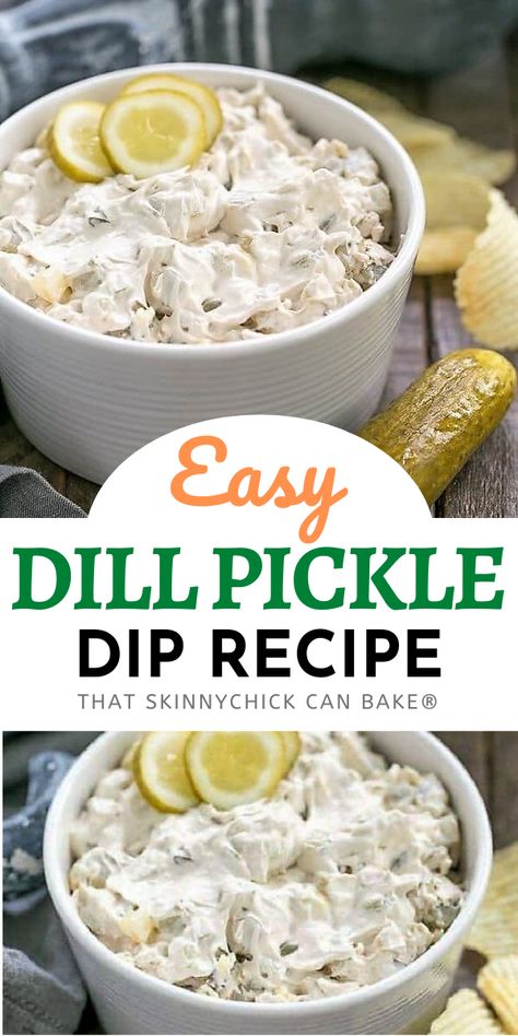 Baking Recipes Sweet, Dill Pickle Dip Recipe, Pickle Dip Recipe, Thanksgiving Apps, Chip Dips, Easy Make Ahead Appetizers, Dill Pickle Dip, Pickle Dip, Party Hardy