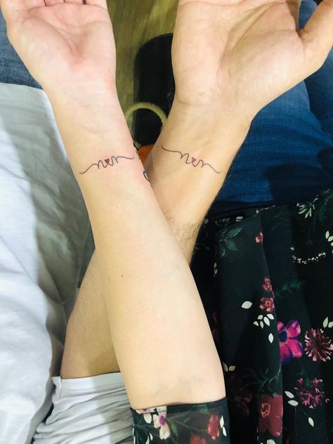 Minimalist tattoo for couples . Initials starting with N for both. Minimalist Tattoo For Couples, Couple Initial Tattoos, Tattoo For Couples, Initial Tattoos, Tattoo Pics, Couples Initials, Tattoos Inspiration, Initial Tattoo, Tattoo Women