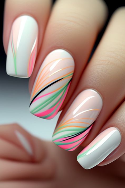 Do you need some new and chic nail manicure designs to improve your look? Then you've come to the right place. In this pin, I'll reveal 10 fantastic nail design ideas that are simple to do and fitting for any occasion. Whether you want to go for a timeless, elegant, or edgy style, you'll find something that fits your identity and mood. #naildesign #nails #manicure Colorful Nail Art Ideas, Nail Stripes Designs, Ongles Nail Art, Cool Gel Nails, Nails Gel Ideas, Elegant Manicure Designs, Manicure Designs, Chic Nail Art, Funky Nail Art