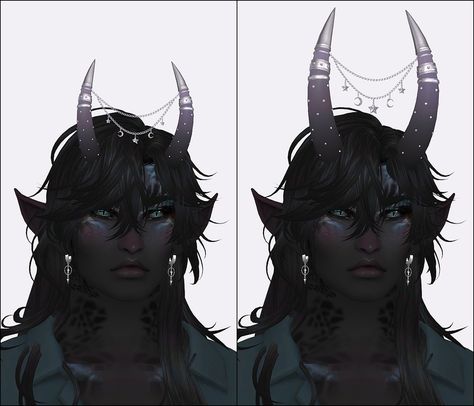 Shuten - Doji Horns with Cosmic Accessories | Patreon Sims 4 Wow Cc, Sims 4 Face Accessories, Saruin's Sims 4 Cc, Sims 4 Cc Incubus, Sims 4 Head Cc, Sims Demon Cc, Sims 4 Cc Demon Clothes, Sims 4 Tiefling, Sims 4 Cc Tiefling