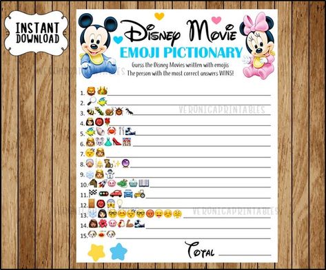 Emoji Pictionary Baby Shower Game, Dojo Ideas, Pool Party Games, Emoji Quiz, Mickey Mouse Baby Shower, Disneyland Princess, Disney Princess Babies, Class Dojo, Emoji Pictionary