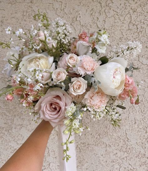 Asymmetrical Bouquet, Blush Bridal Bouquet, Blush Bouquet, Bridal Bouquet Flowers, Wedding Ceremony Flowers, Bride Bouquet, May Weddings, Blush Pink Weddings, Pastel Wedding