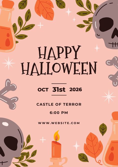 Cute Flyers, Halloween Movie Night Flyer, Halloween Flyers Ideas, Halloween Party Fliers, Halloween Party Flyer Design, Dj Electro, Halloween Date, Halloween Party Flyer, Halloween Flyer