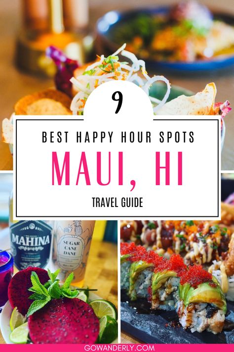 Explore top happy hour locations in Maui featuring great food and drink specials. Best Places To Eat In Kauai, Places To Eat In Kauai, Maui Places To Eat, Best Food In Maui, Best Happy Hour In Waikiki, Lahaina Maui Restaurants, Best Beaches In Maui, Maui Food, Hawaii Vacation Tips