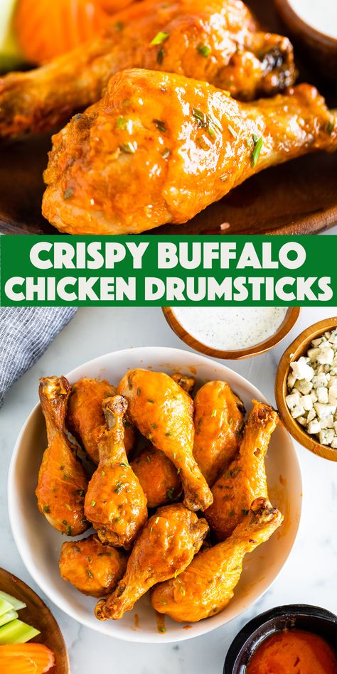 Buffalo Chicken Legs, Wings And Drumstick Recipe, Drumlets Recipe, Chicken Recipes Drumstick, How To Make Drumsticks, Buffalo Chicken Drumsticks, Buffalo Chicken Legs In The Oven, Buffalo Drumsticks, Buffalo Chicken Drumsticks Baked