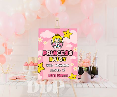 Enjoy 10% off with our code DESERTDISCO10 when you spend $35 or more ✨ CLICK TO VISIT OUR SHOP ON ETSY & PURCHASE FOR YOUR EVENT ✨5x7" Instant downloadable, self-editable invitation template. Peach Printable, Princess Peach Party, Chocolate Bar Labels, Thanksgiving Party Decor, Peach Party, Super Mario Birthday, Birthday Inspo, Welcome Sign Template, Mario Birthday