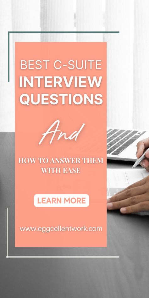 In recent years, the turnover for C-suite executives has declined to16.5% but that still leaves a lot of open positions that executive recruiters and HR teams must fill off the public radar. While you’re waiting for recruiters to call, practice C-suite interview questions so that you can answer them smoothly and confidently. Executive Interview Questions, Second Interview Questions, Sales Interview Questions, Questions To Ask Employer, Hr Interview, Interview Questions To Ask, Interview Answers, Interview Questions And Answers, Job Interview Tips