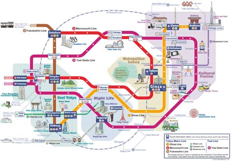 Tokyo Metro | See Tokyo with Tokyo Metro Tokyo Tourist Map, Tokyo Neighborhoods, Ueno Zoo, Tokyo Metro, Tokyo Map, Japan Tourism, Tokyo Travel Guide, Train Map, Metro Map