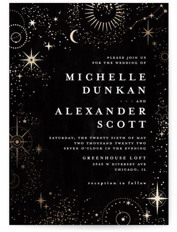 Wedding Invitations Illustration, Stars Illustration, Stars Wedding Invitations, Foil Stamped Wedding Invitations, Stars Art, Foil Pressed Wedding Invitations, Graduation Thank You Cards, Sky Stars, Celestial Wedding