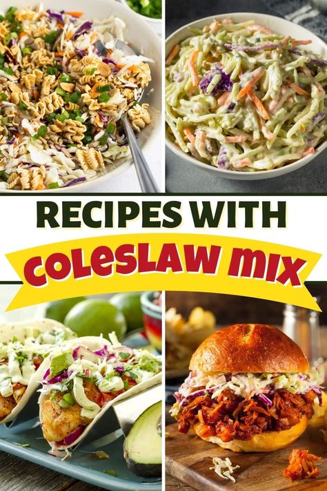 Recipes That Use Coleslaw, Things To Make With Bagged Coleslaw, Dinners With Coleslaw, Recipes With Cabbage Slaw, Coleslaw Mix Recipes Healthy, Cole Slaw Mix Recipes Cooked, What To Make With Bagged Coleslaw, Recipes To Use Bagged Coleslaw, What To Do With Bagged Coleslaw