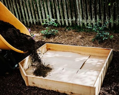 How to Fill Your Raised Garden Bed | HGTV Fill Garden Bed, Unique Raised Garden Beds, Cheap Raised Garden Beds, Mushroom Compost, Lasagna Gardening, Composting Process, Building Raised Garden Beds, Cedar Boards, Building A Raised Garden