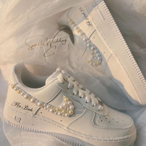 SparklyWeddingCo - Etsy Ring Bearer Shoes, Air Force 1 Wedding, Bride Sneakers Wedding, Sneakers For Bride, Wedding Sneakers For Bride, Air Force Wedding, Sneakers Wedding, Bride Sneakers, Personalized Sneakers