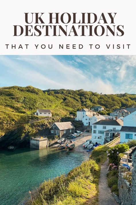 Best UK holiday destination ideas! From famous cities like London, and Brighton to National Parks like the Lake District and the New Forest, this is your guide to the very best holiday destinations in the UK! | UK staycation | UK Holidays | Staycation ideas UK #Travel #england #staycation #destinations Uk Holiday Destinations, Roadtrip Europa, Best Holiday Destinations, West Cornwall, United Kingdom Travel, Devon And Cornwall, Uk Holidays, Cornwall England, Holiday Guide