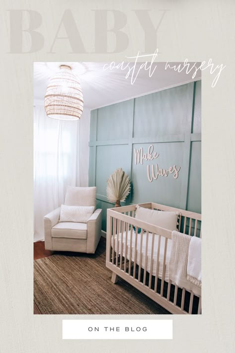 Baby Boy Boho Ocean Nursery Decor🌊🤍 #babyboy #nurseryreveal #bohonursery #makewaves #nurseryideas Ocean Blue Nursery, Blue Ocean Nursery, Coastal Boys Nursery, Ocean Theme Nursery Neutral, Beachy Boho Nursery, Non Girly Nursery, Water Nursery Theme, Baby Boy Beach Nursery, Modern Ocean Nursery