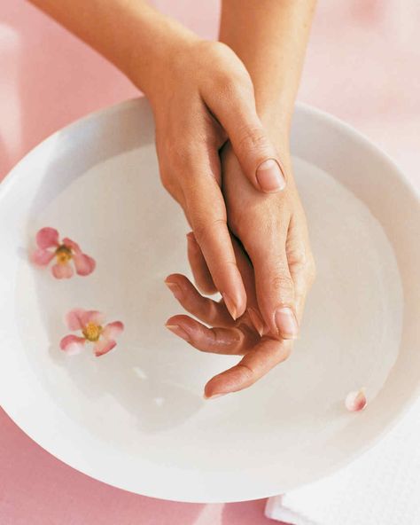 DIY Manicure and Pedicure Tips | Martha Stewart Pedicure Tips, Chapped Hands, Massage Business, Facial Skincare, Cracked Hands, Skincare Routines, Pedicure At Home, Manicure Diy, Brittle Nails