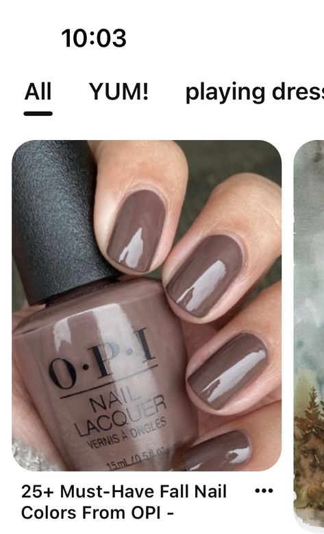 Brown Emojis, Nude Nail Colors, Fall Nail Colors Opi, Opi Gel Nails, Chic Manicure, Essie Nail Colors, Brown Nail Polish, Opi Nail Colors, Fall Nail Polish