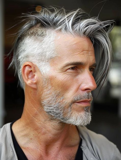 , including short, medium, and long styles. Find the perfect haircut for your face shape and hair type with our guide. #haircutsformen #menshairstyles Older Men Haircuts Over 50, Haircuts Over 50, Older Men Haircuts, Older Mens Hairstyles, Mens Hairstyles With Beard, Beard Haircut, Men Over 50, Grey Hair Men, Men With Grey Hair