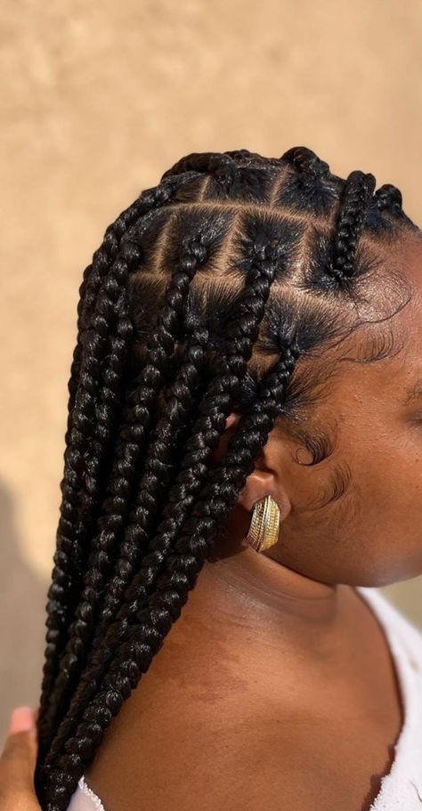 Big Knotless Box Braids, Box Braid Ideas, Braid Pictures, Single Braids Hairstyles, Hot Hairstyles, Faux Loc, Short Box Braids Hairstyles, Big Box Braids, Haircuts For Women Over 50