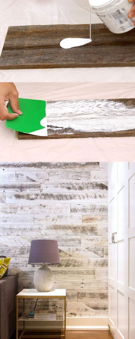 Ultimate guide + video tutorials on how to whitewash wood & create beautiful whitewashed floors, walls and furniture using pine, pallet or reclaimed wood. apieceofrainbow.com Whitewashed Floors, How To Whitewash Wood, White Washed Floors, How To Whitewash, Paint Wood, Painting Wood, Whitewash Wood, Diy Holz, Barnwood