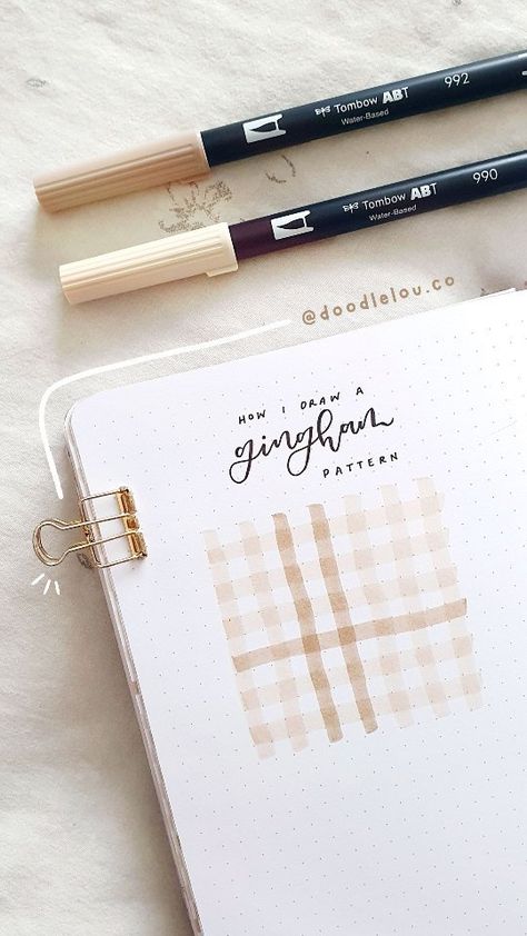 How To Draw Gingham Pattern, Gingham Drawing, Journal 3, Page Borders, Horizontal Lines, Bullet Journal Spread, Bullet Journaling, Pattern Drawing, Journal Ideas