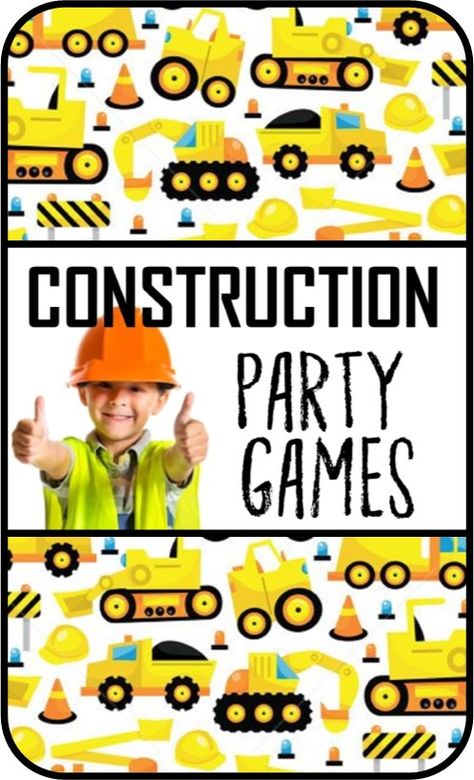 Builder Birthday Party Ideas, Construction Games Preschool, Crane Theme Birthday Party, Trucks Party Theme, Construction Birthday Party Games Ideas, Construction Birthday Party Game, Construction Birthday Party Printables Free, Construction Themed Birthday Party Games, Construction Birthday Party Indoor Games