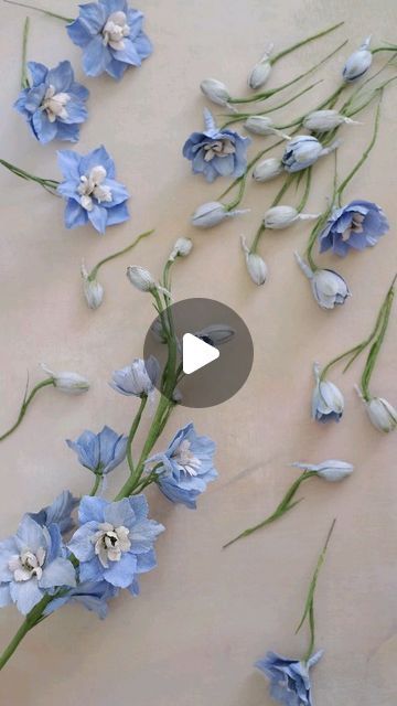 Small Tissue Paper Flowers, Delphinium Flower, Delphinium Flowers, Door Display, Blue Delphinium, Paper Blue, Flower Craft, Paper Ideas, Crepe Paper Flowers