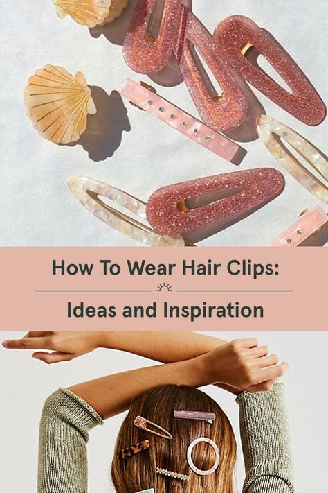 our 7th grade self is ready for her glow-up! we've rounded up some of our favorite ways to wear 90's hair clips now that they're everywhere. need ideas and inspiration to rock this retro look? check out some of our favorite picks! Cute Ways To Wear Hair Clips, How To Use Hair Barrettes, How To Style Barrettes Short Hair, How To Style Hair With Barrettes, How To Wear Barrettes With Short Hair, How To Wear Hair Clips Accessories, How To Wear Hair Barrettes, Styling Hair Clips, Cute Hairstyles With Barrettes